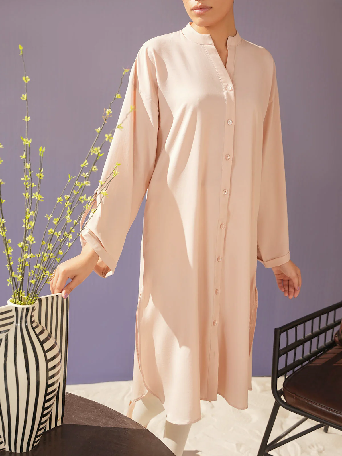 "LRENA" Regular Fit Cotton Dress - Image 3