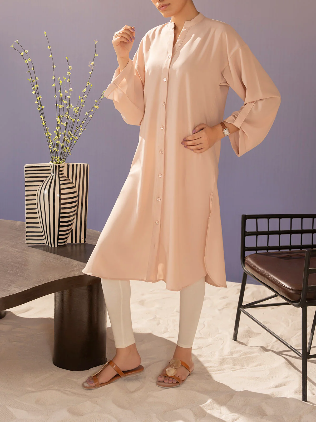 "LRENA" Regular Fit Cotton Dress - Image 4