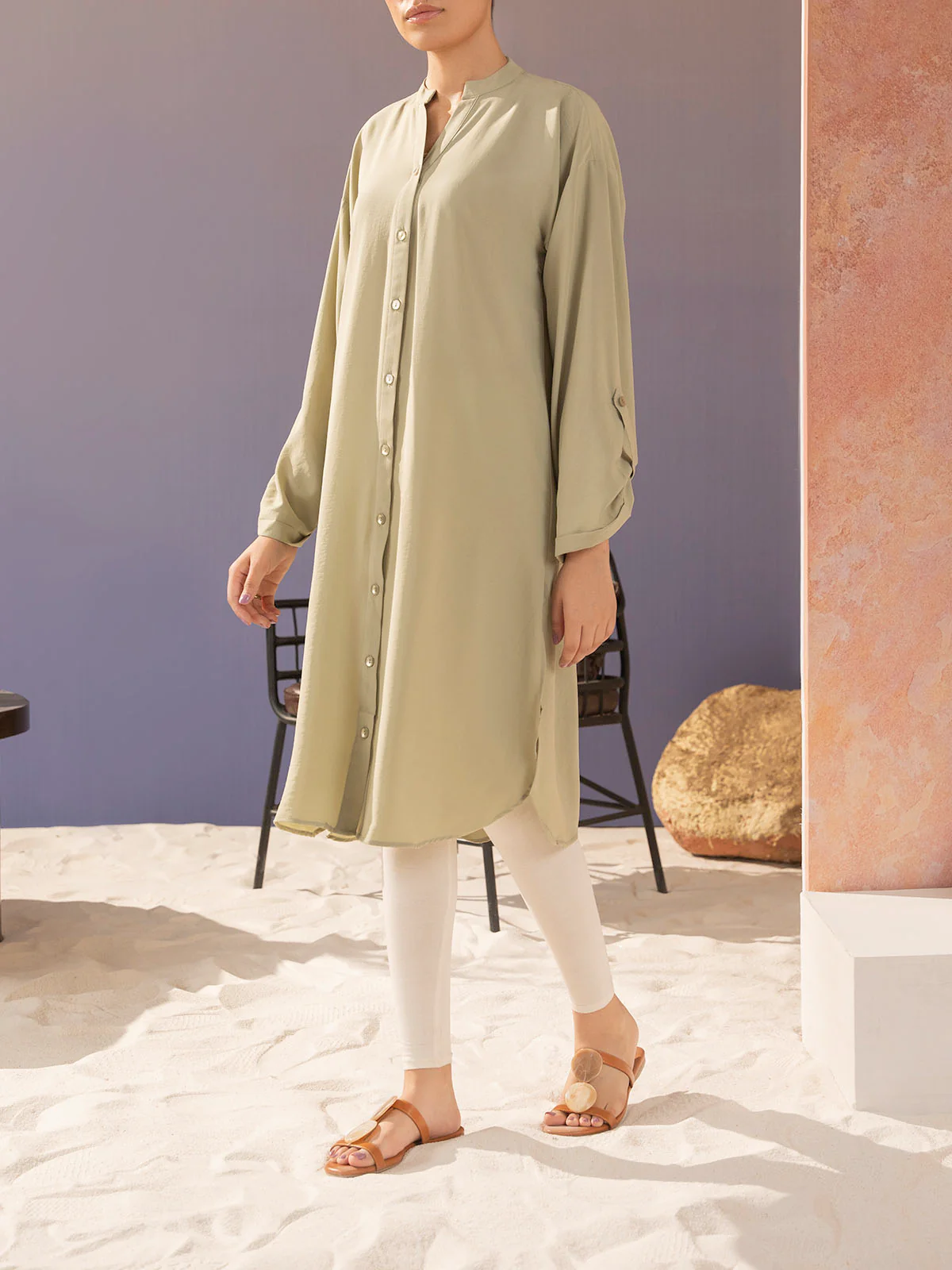 "LRENA" Regular Fit Cotton Dress - Image 2