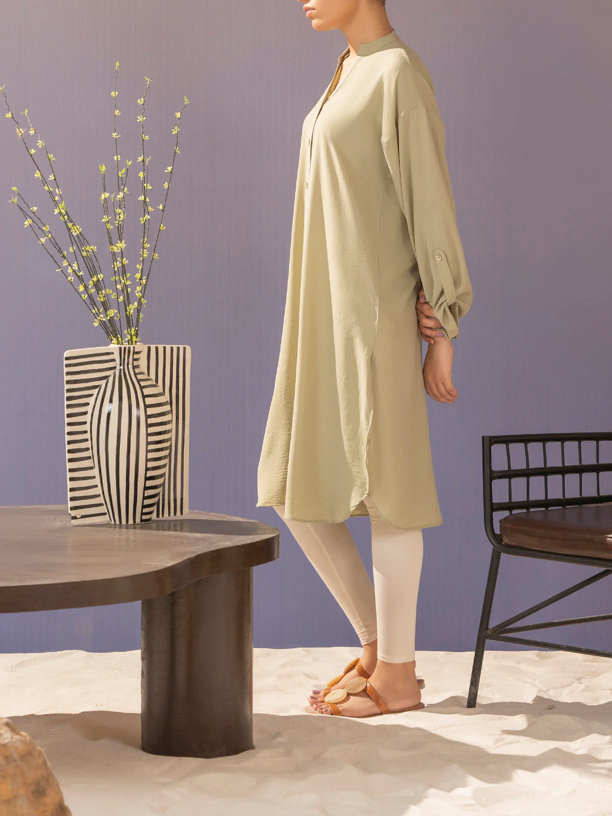 "LRENA" Regular Fit Cotton Dress - Image 5