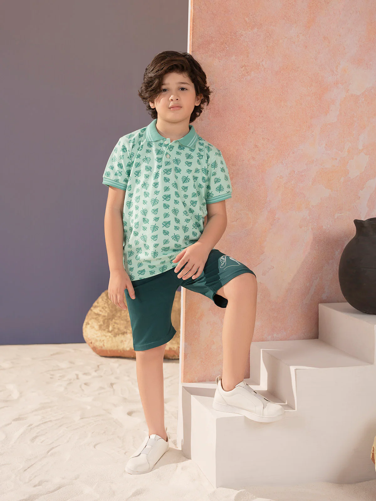 "MAKAI" Printed Regular Fit Polo Shirt