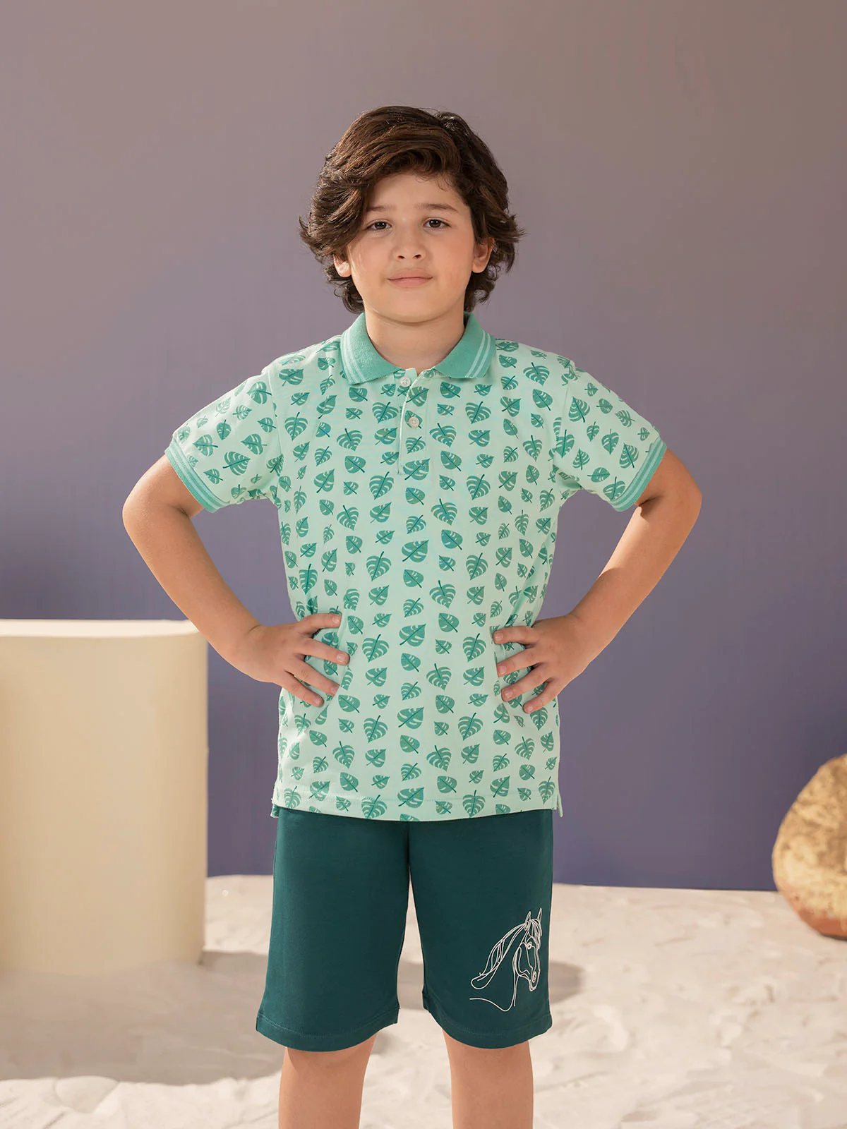 "MAKAI" Printed Regular Fit Polo Shirt - Image 3