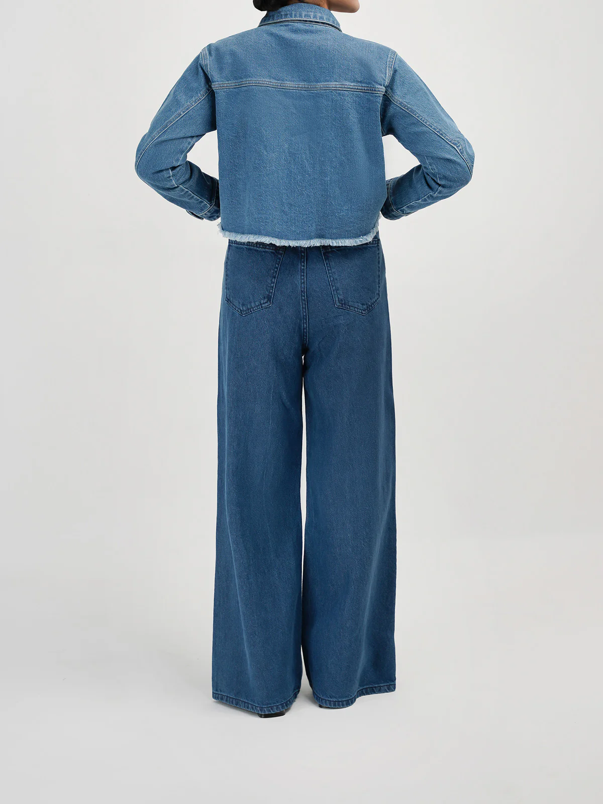 "MALIN" Cropped Designer Denim Jacket - Image 5