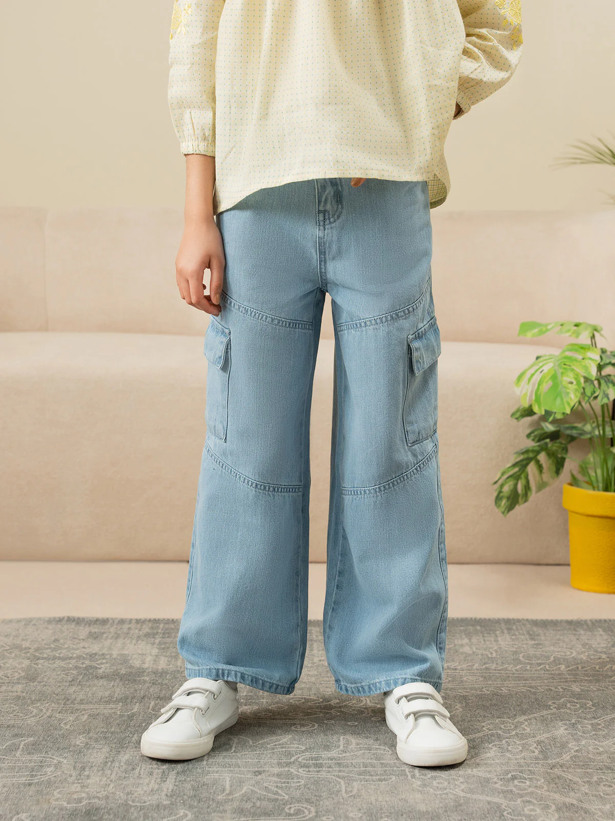 "MARIE" Cargo Fit Denim Jeans