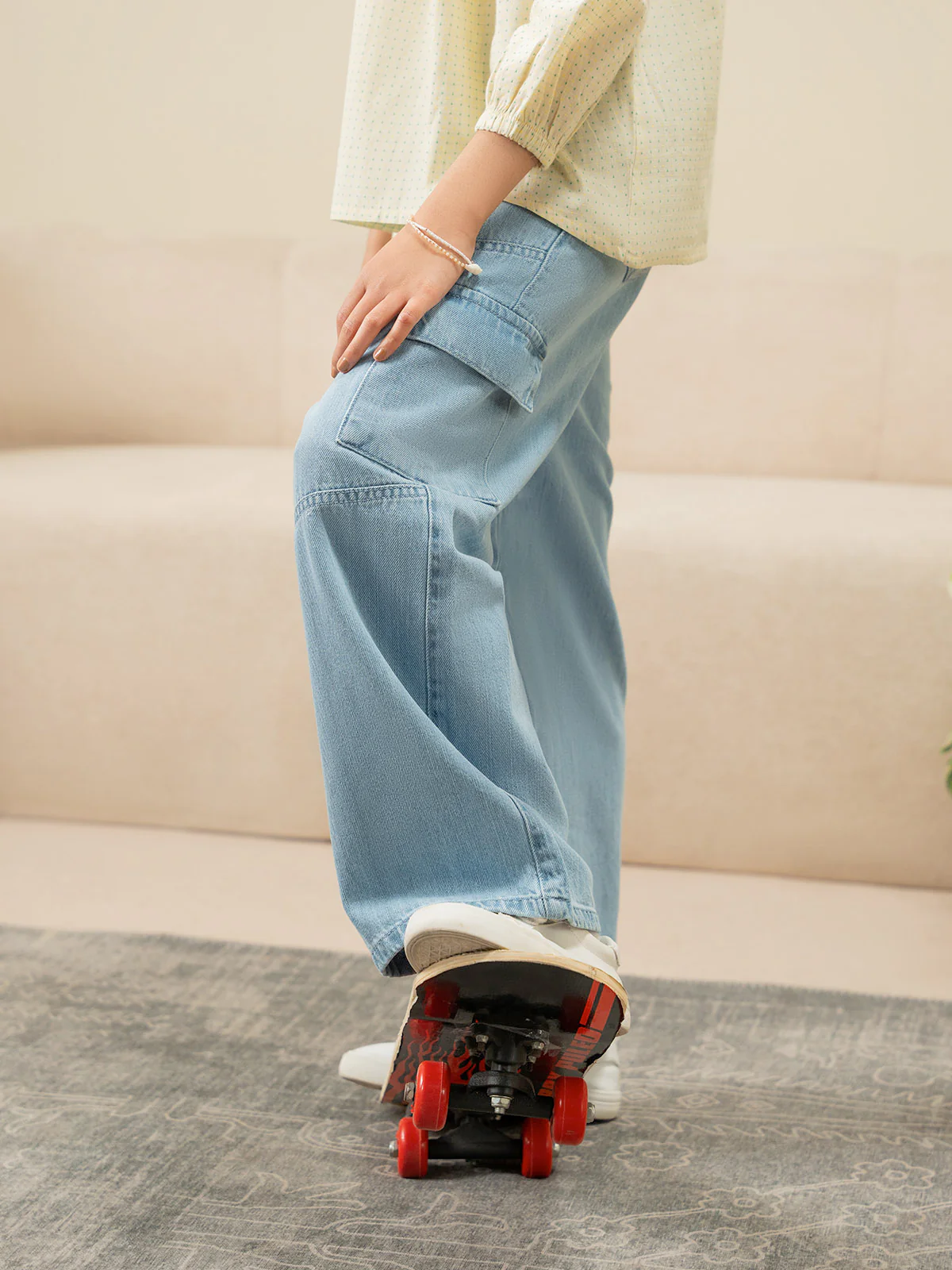 "MARIE" Cargo Fit Denim Jeans - Image 3