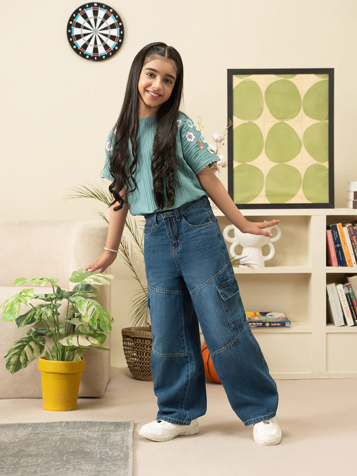 "MARIE" Cargo Fit Denim Jeans - Image 2