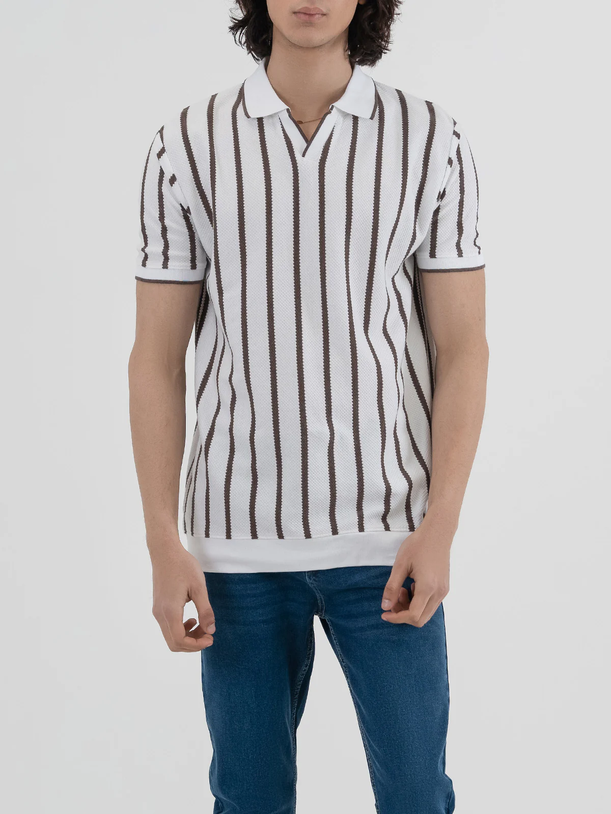 "MATEO" Regular Fit Jacquard Polo Shirt - Image 2
