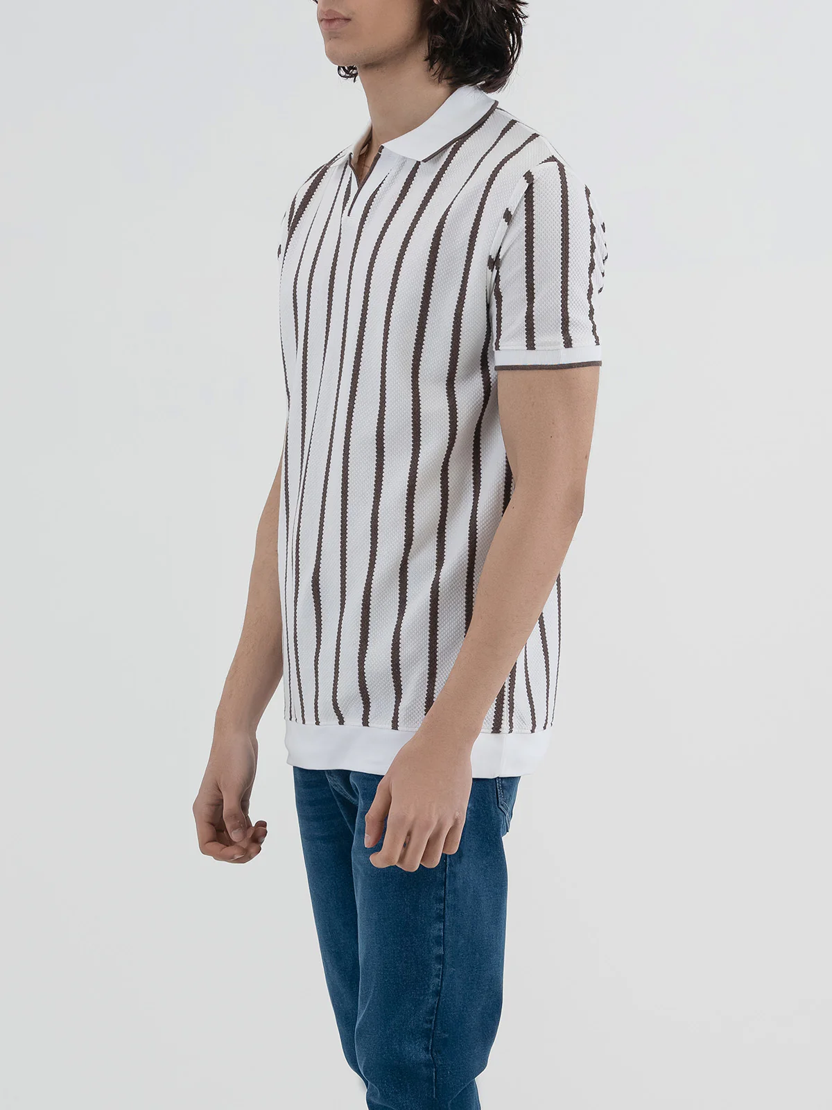 "MATEO" Regular Fit Jacquard Polo Shirt - Image 4