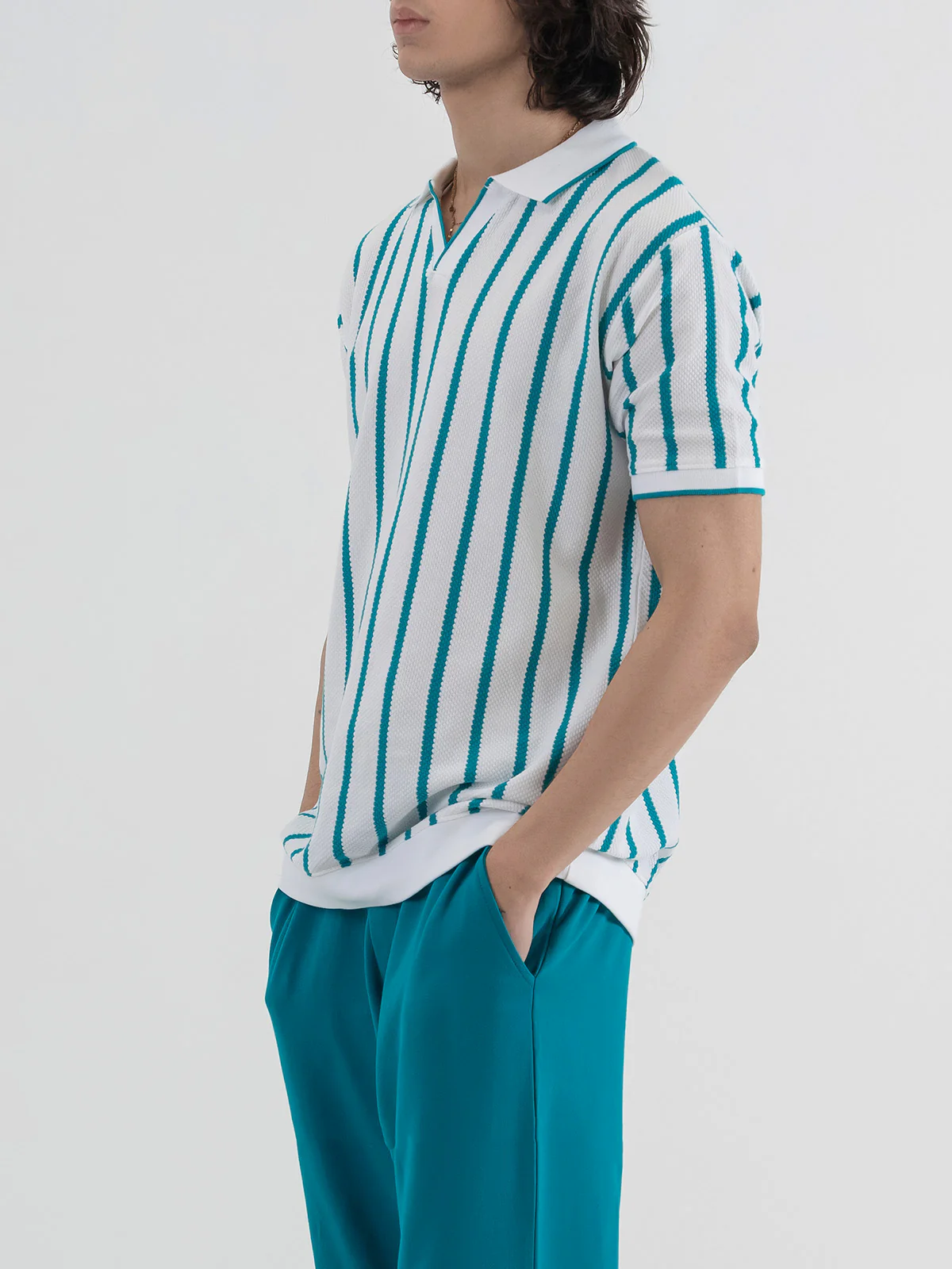 "MATEO" Regular Fit Jacquard Polo Shirt - Image 2