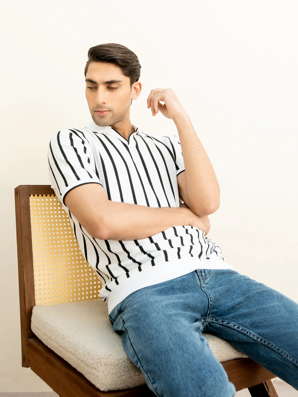 "MATEO" Regular Fit Jacquard Polo Shirt - Image 9
