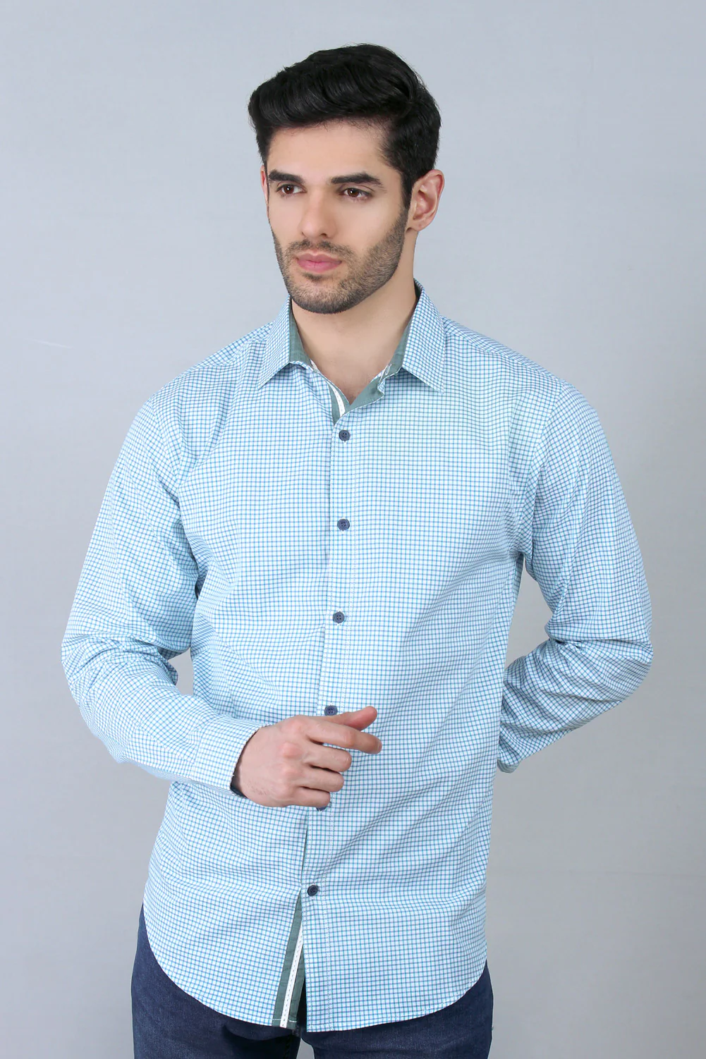 Men's "MIA"Regular Fit Pinpoint Stripe Casual Shirt - Image 2