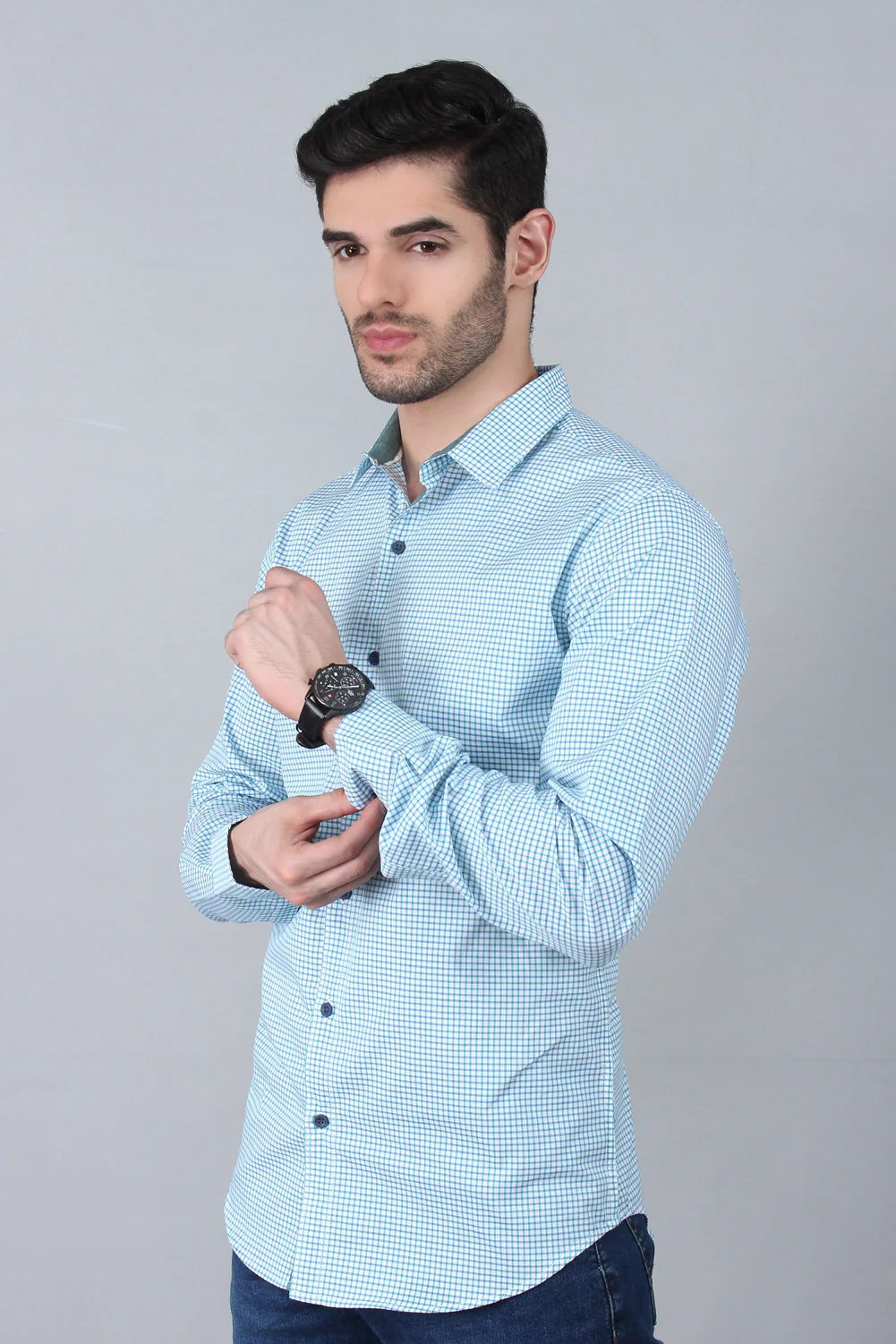Men's "MIA"Regular Fit Pinpoint Stripe Casual Shirt - Image 3