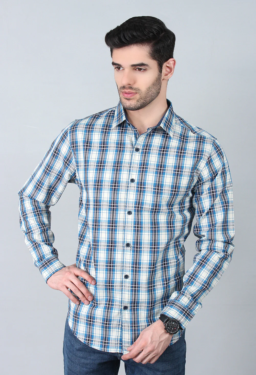 Men's"GILDAN" Full Sleaves Check Shirt
