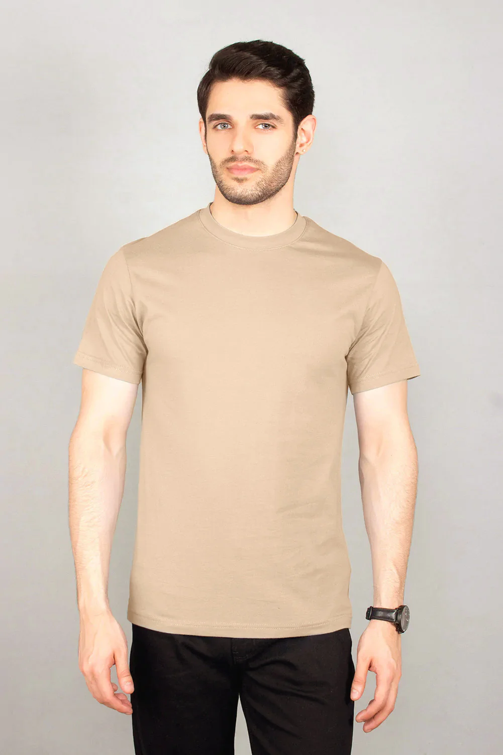 Mens "ROCIO" Basic Cotton Crew Neck T-Shirt