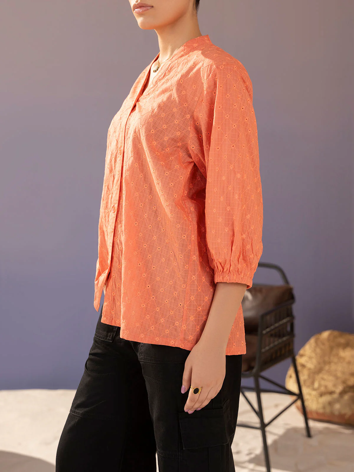 "MELVIN" Basic Regular Fit Cotton Top - Image 3