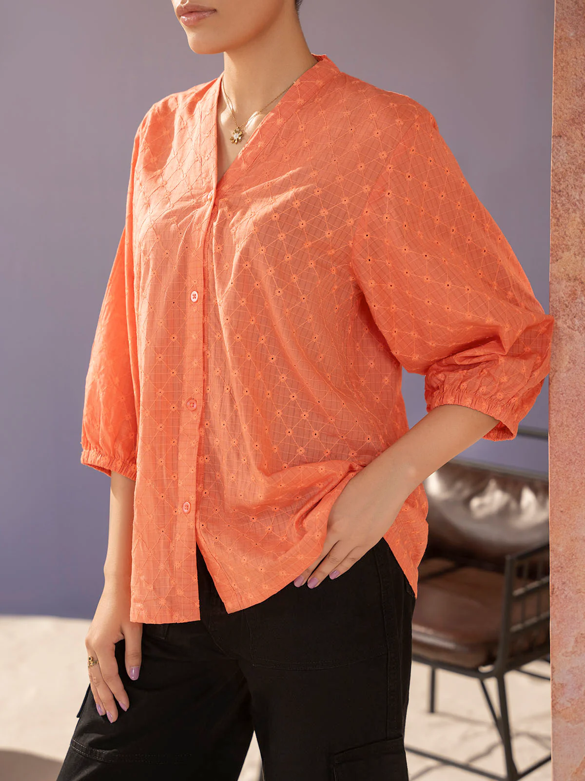 "MELVIN" Basic Regular Fit Cotton Top - Image 5
