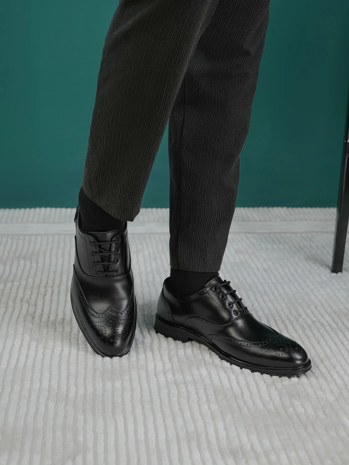 Men "ADARSH" Leather Lace-Up Formal Shoes - Image 6