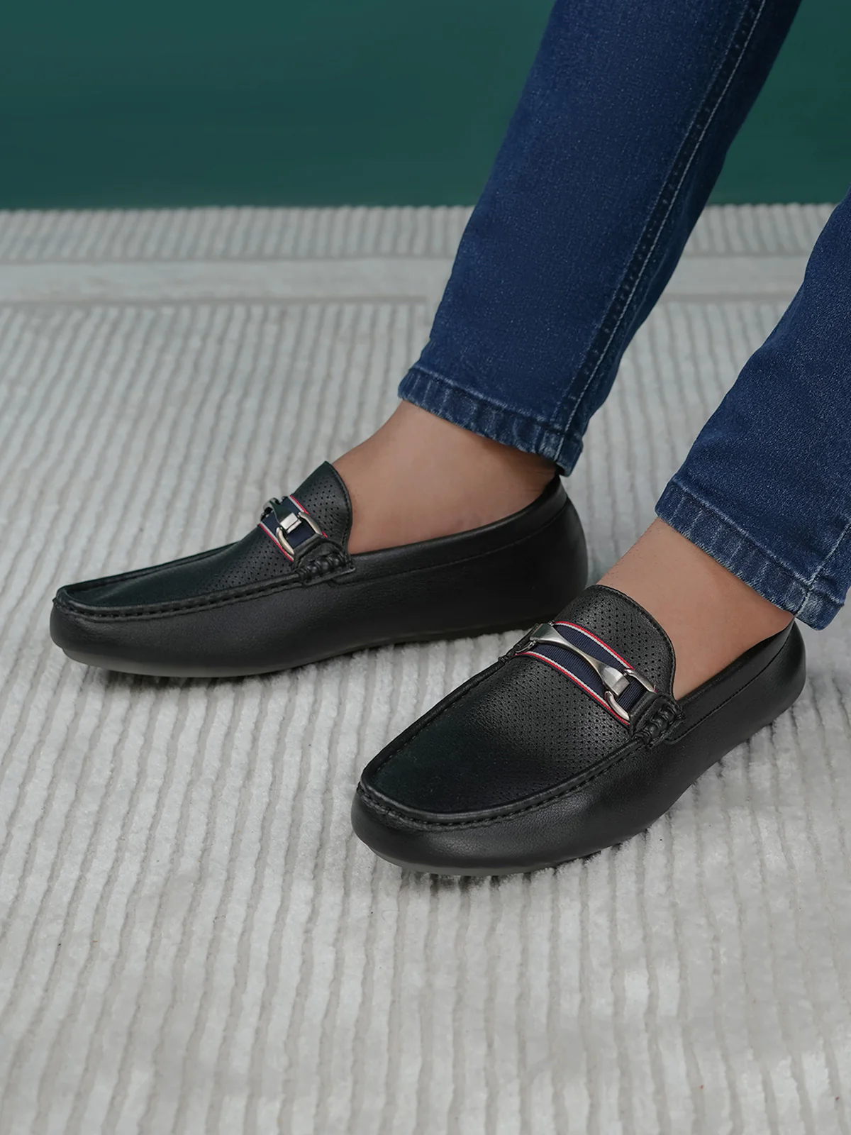 Men "ALDITH" Soft Buckle Detail Moccasins - Image 6