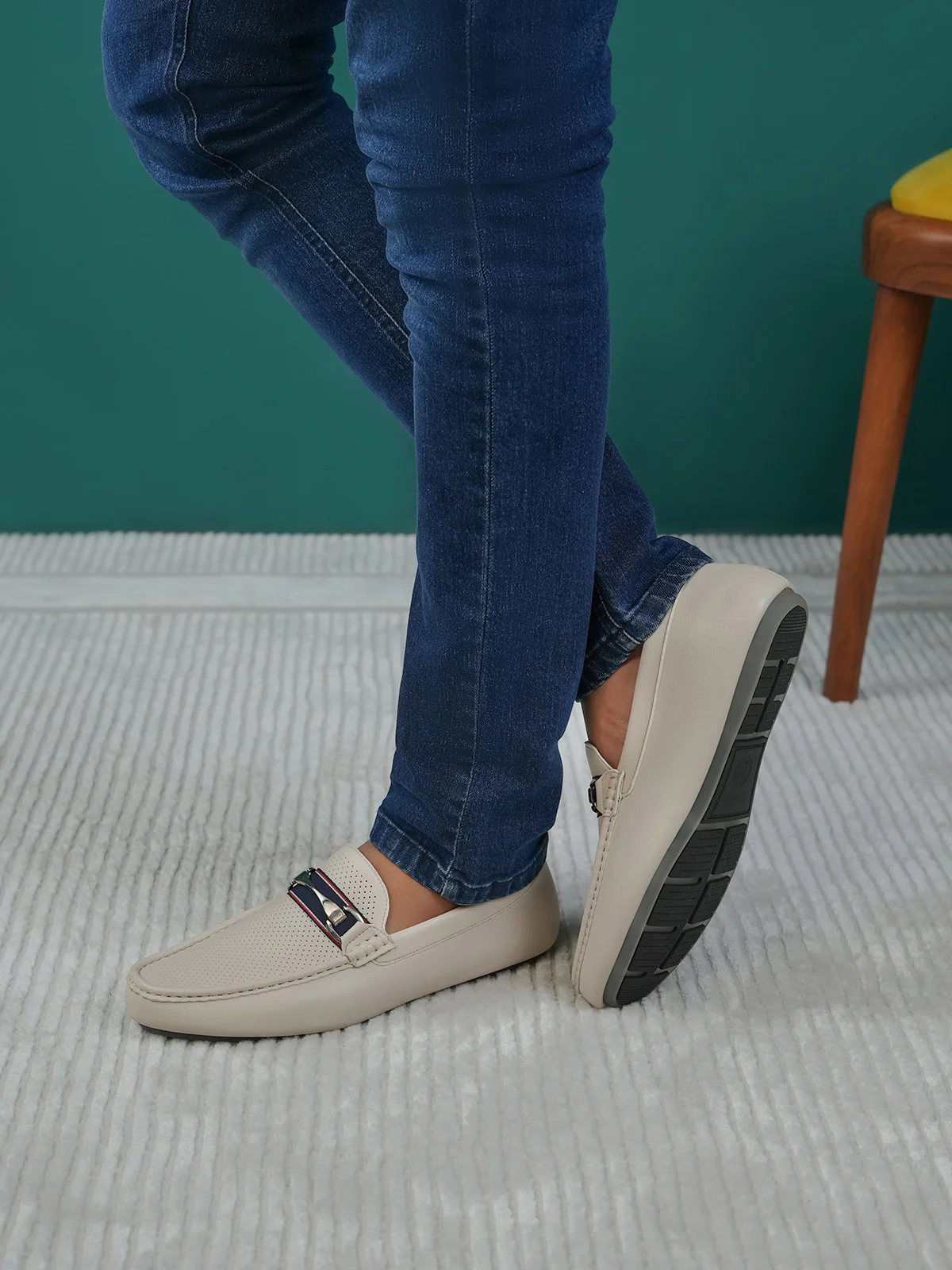 Men "ALDITH" Soft Buckle Detail Moccasins