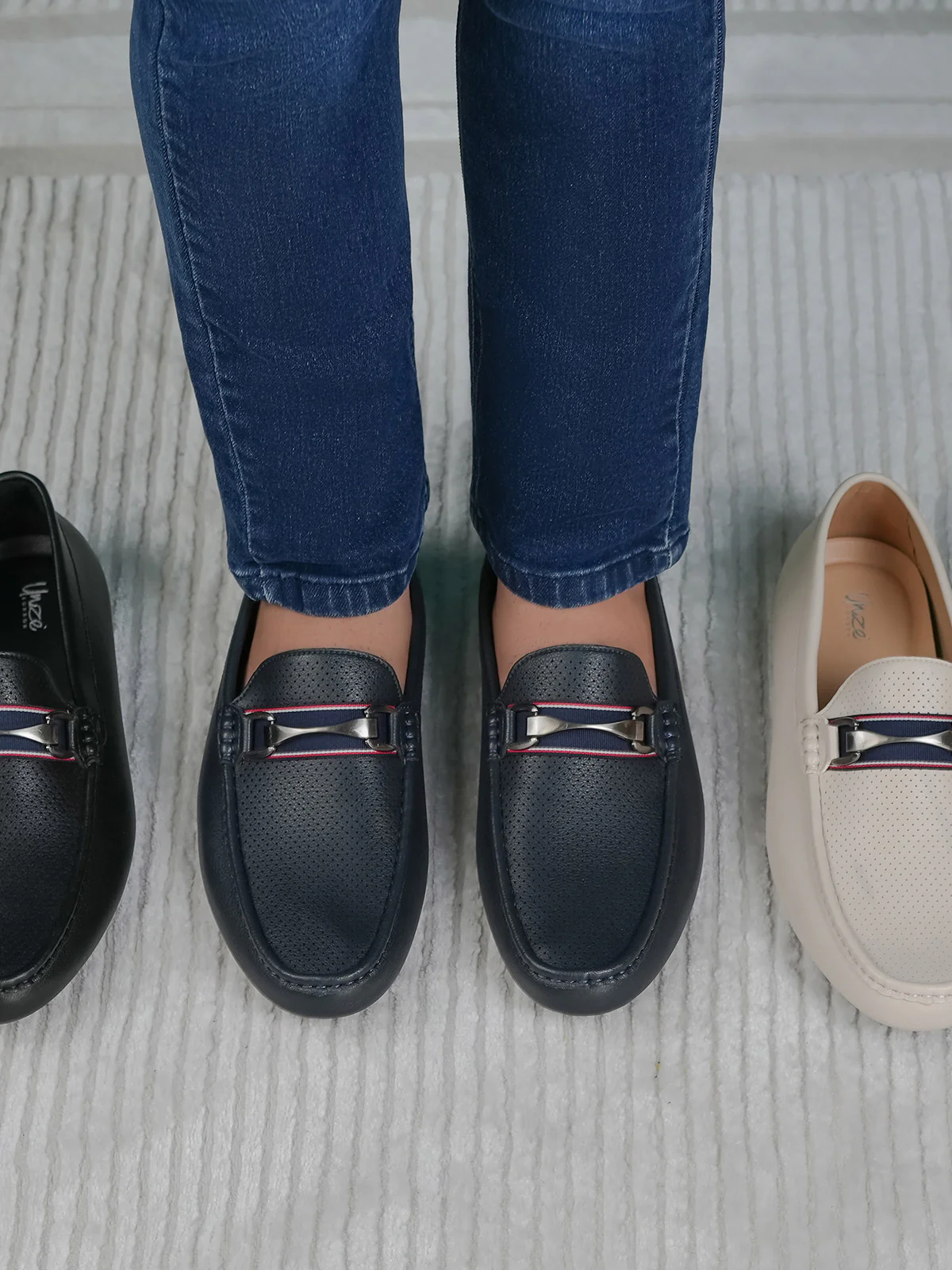 Men "ALDITH" Soft Buckle Detail Moccasins - Image 3
