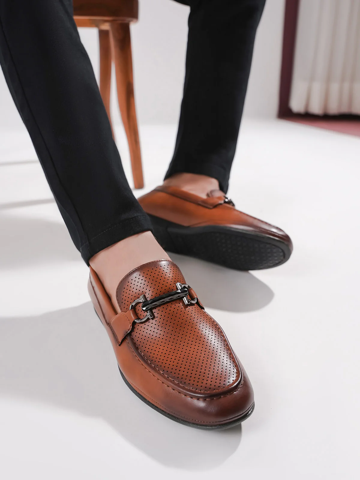Men "ALDIVA" Smart Texture Design Loafers - Image 6