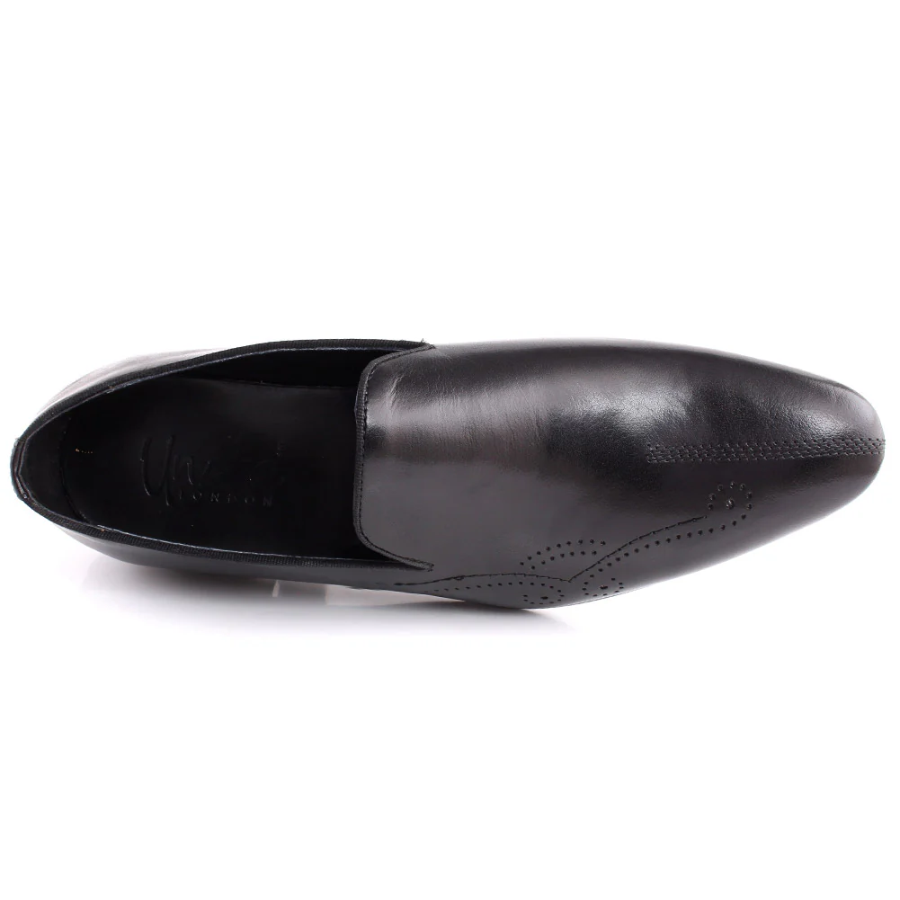 Men “ALDRICH” Cap Toe Perforated Design Slip On Loafer Shoes - Image 4
