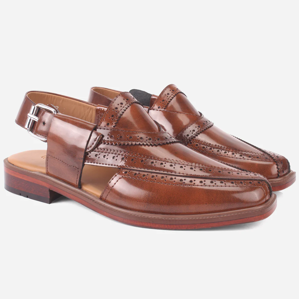 Men "AUXIER" Brogue Detailing Peshawari Sandals - Image 2