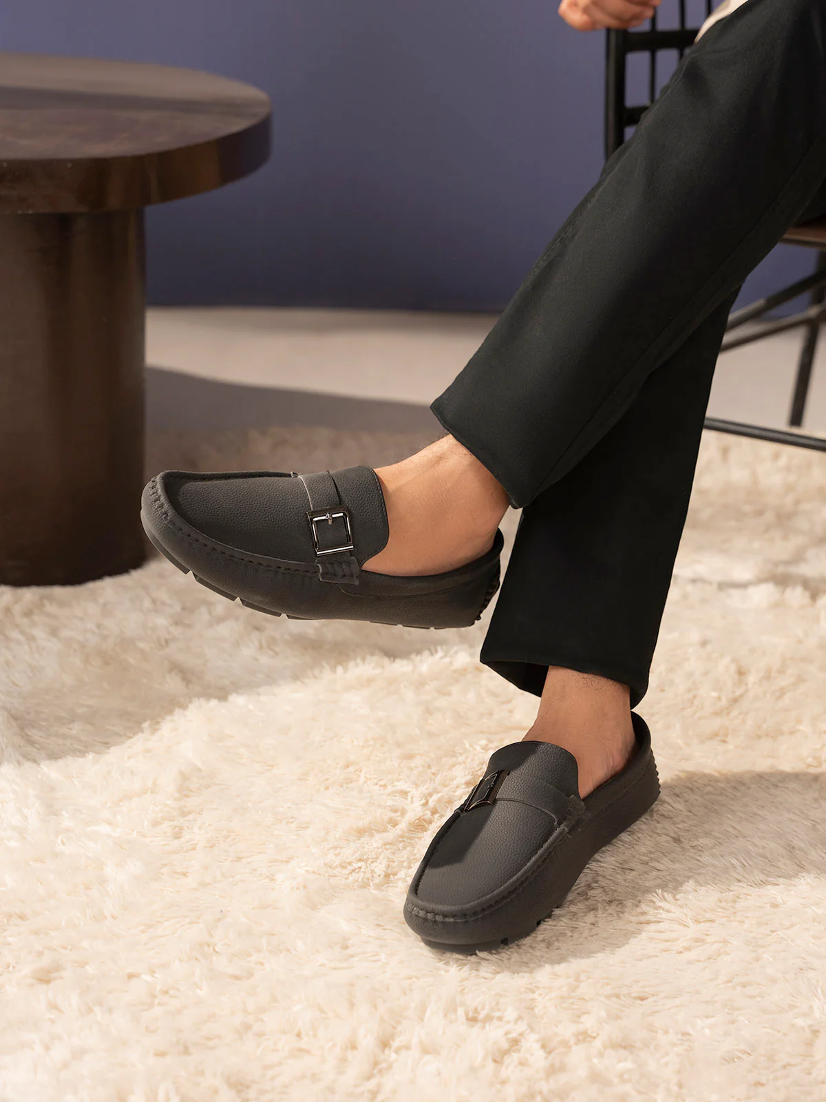 Men "BENJA" Stylish Side Buckle Moccasins