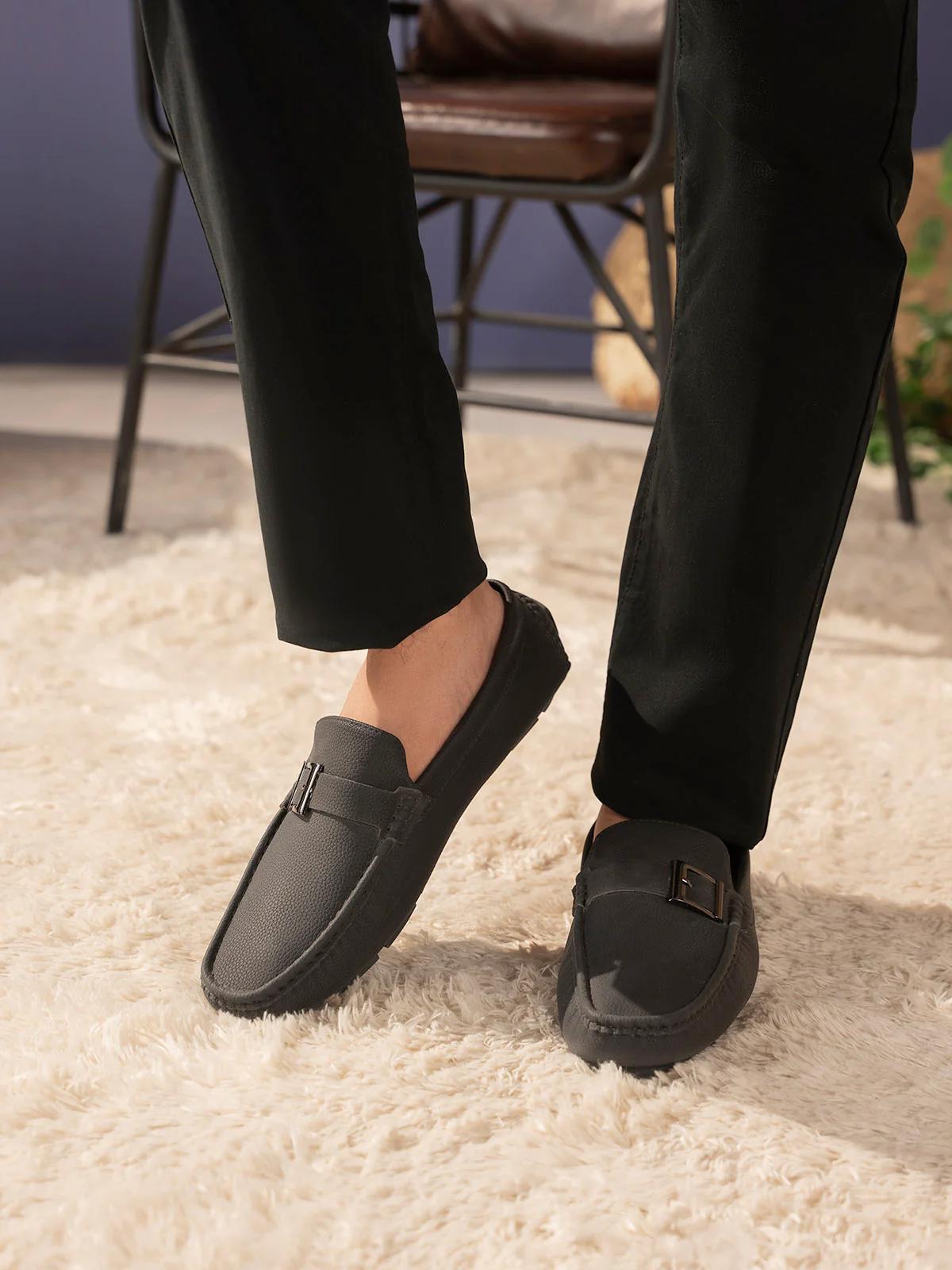 Men "BENJA" Stylish Side Buckle Moccasins - Image 3