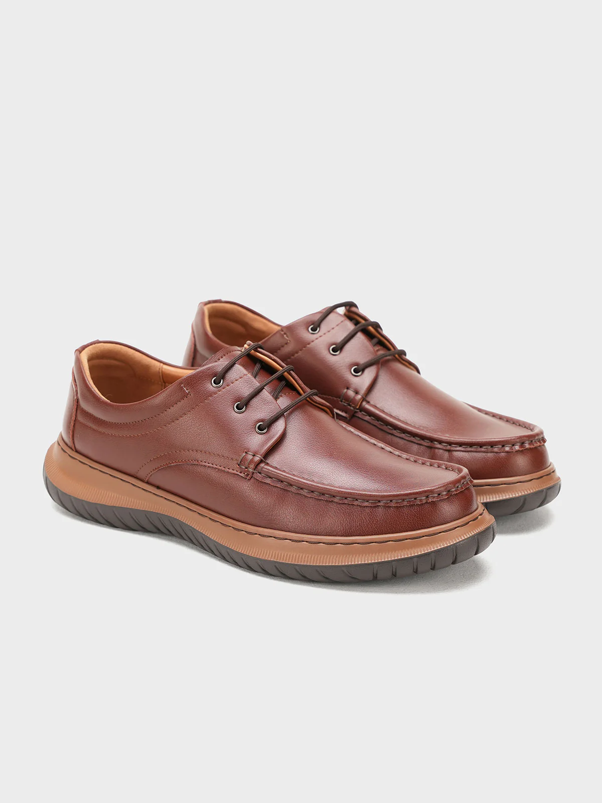 Men "BIANCO" Classic Lace Up Leather Shoes - Image 2