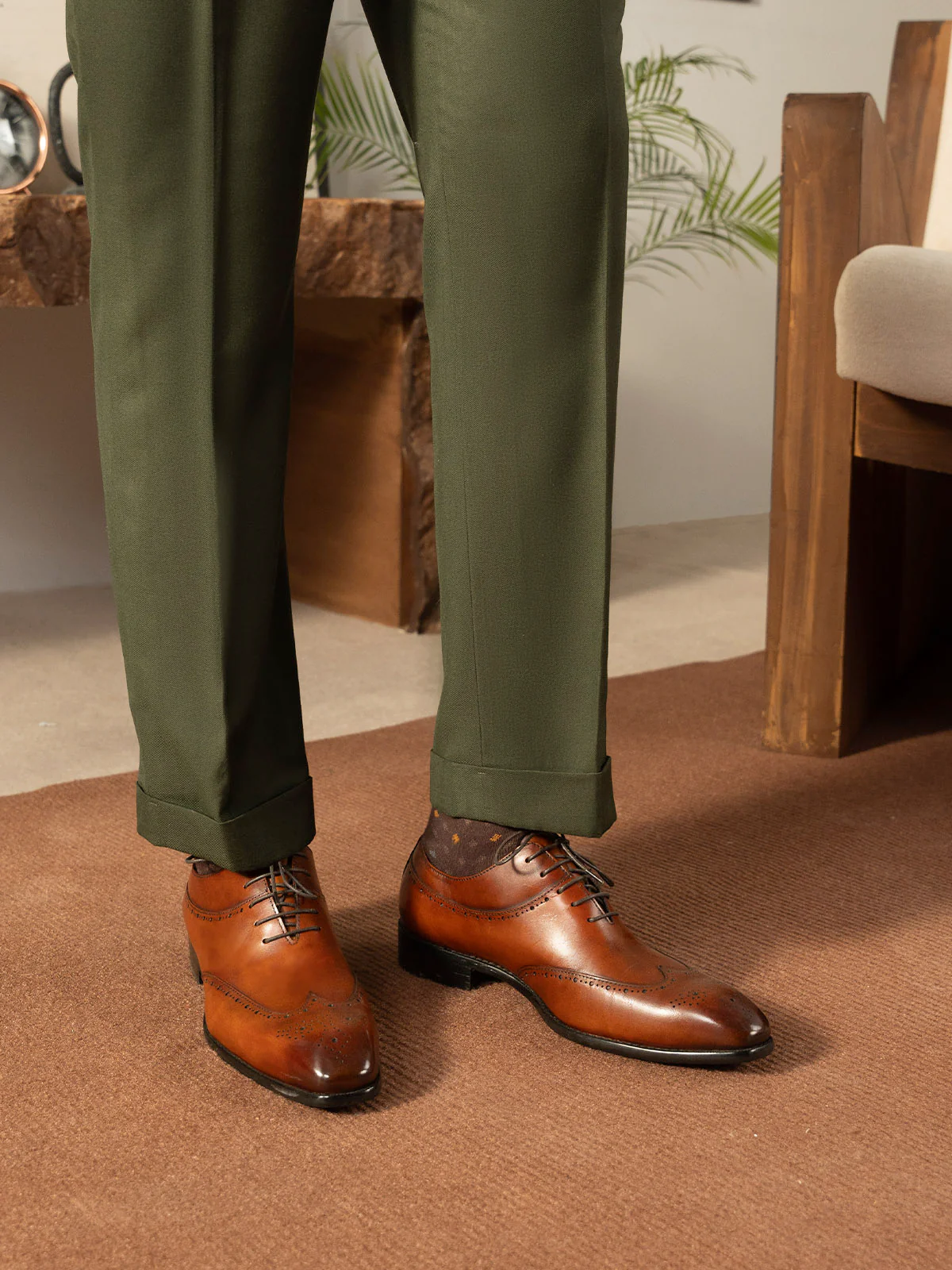 Men "DAMIAN" Leather Lace Up Formal Shoes - Image 6
