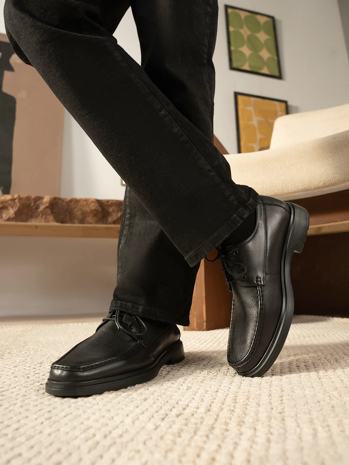 Men "DHAVAL" Stylish Leather Loafer Shoes - Image 3