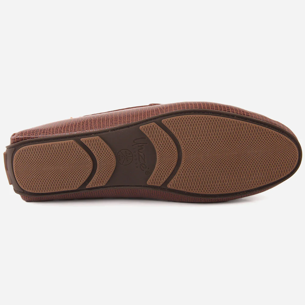 Men "EILIE" Leather Slip Ons Dress Moccasin Shoes - Image 5