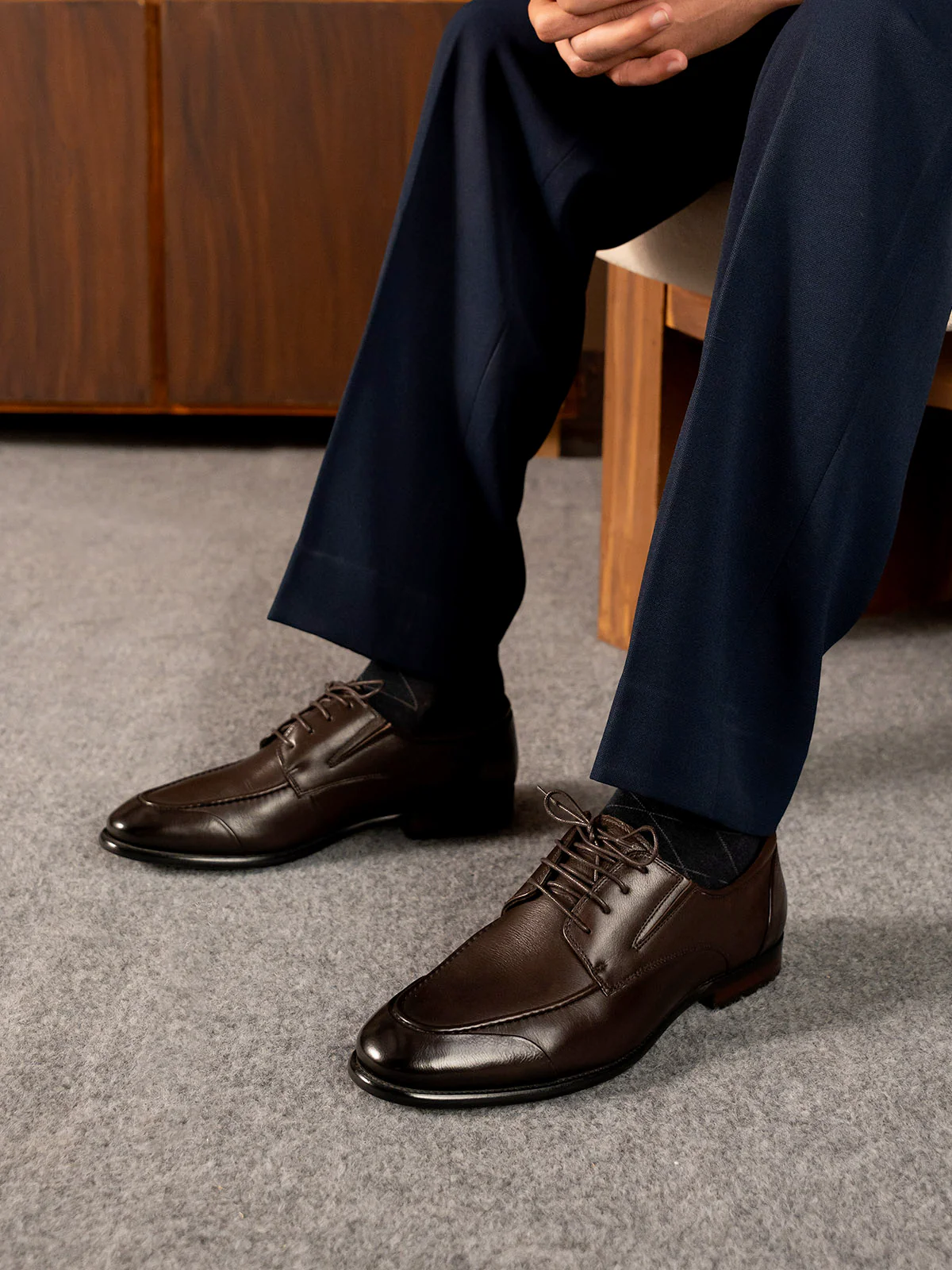 Men "FLOYD" Premium Leather Lace Up Formal Shoes - Image 6