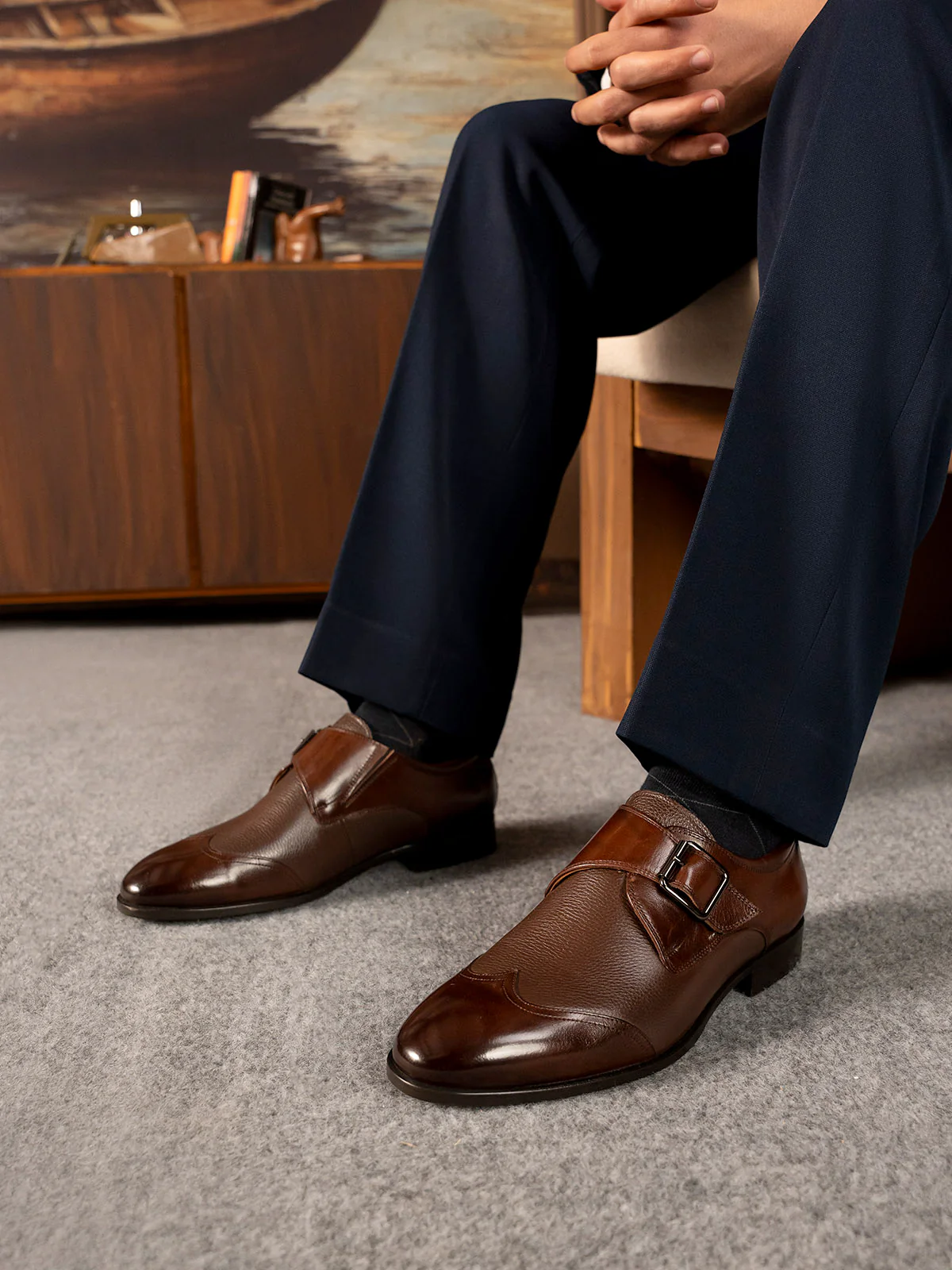 Men "GERTIE" Buckle Premium Leather Formal Shoes