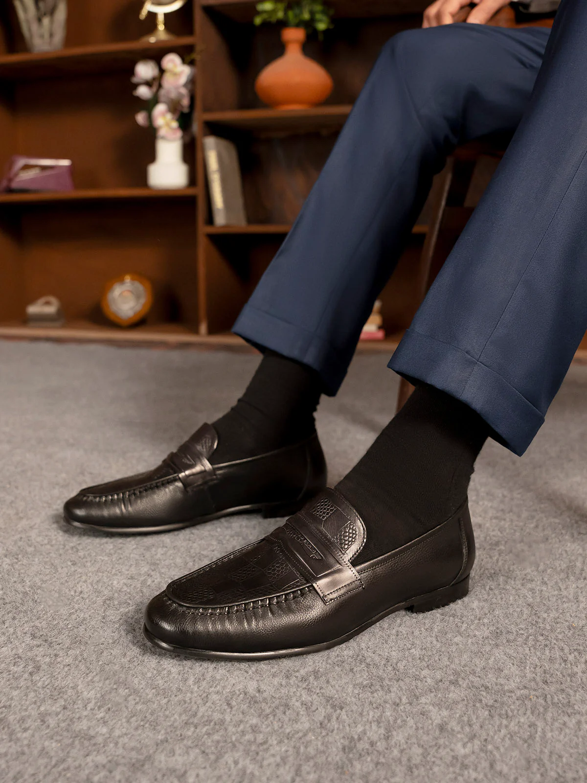 Men "GLINDA" Premium Leather Formal Slip On Shoes