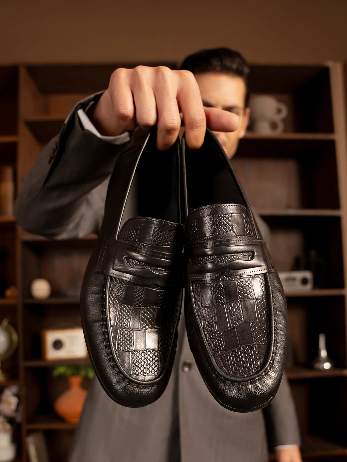 Men "GLINDA" Premium Leather Formal Slip On Shoes - Image 10