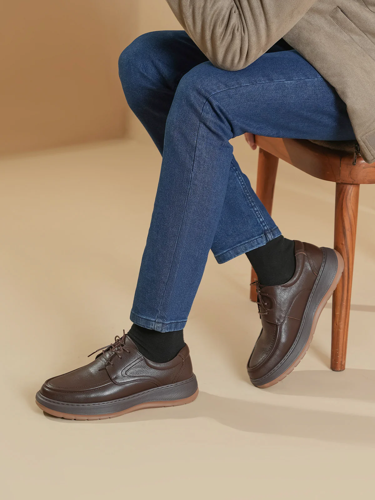 Men "HAGOP" Lace Up Leather Loafer Shoes