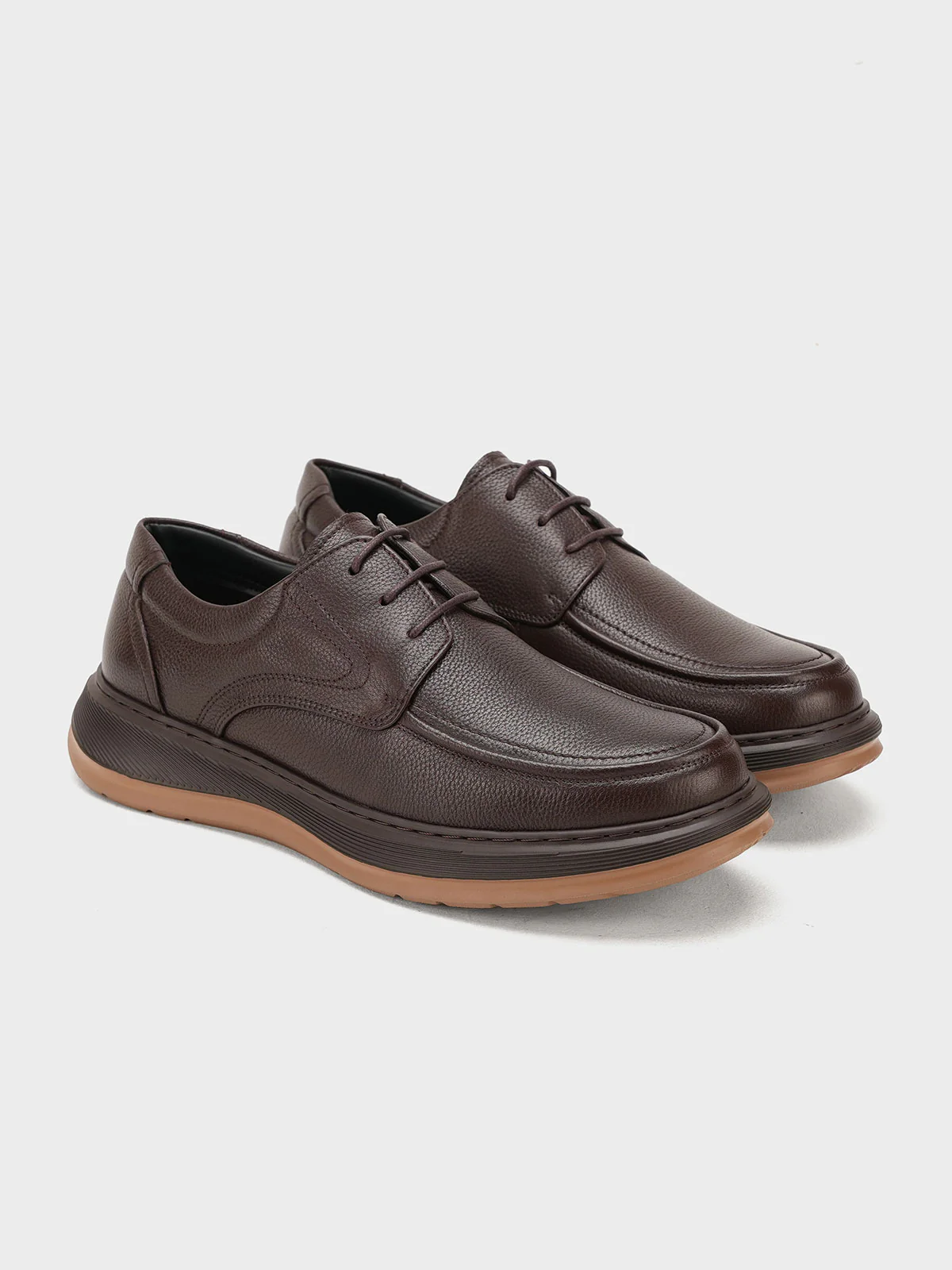 Men "HAGOP" Lace Up Leather Loafer Shoes - Image 4