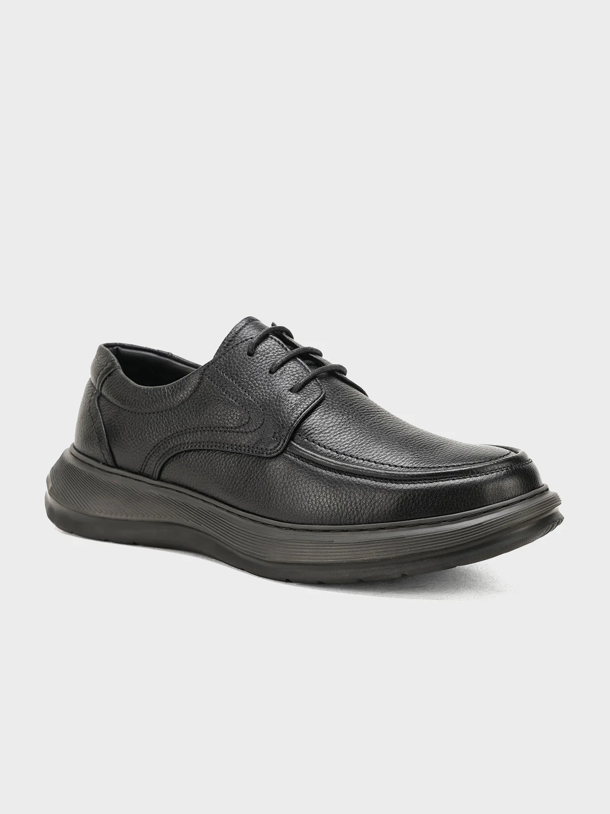 Men "HAGOP" Lace Up Leather Loafer Shoes - Image 2
