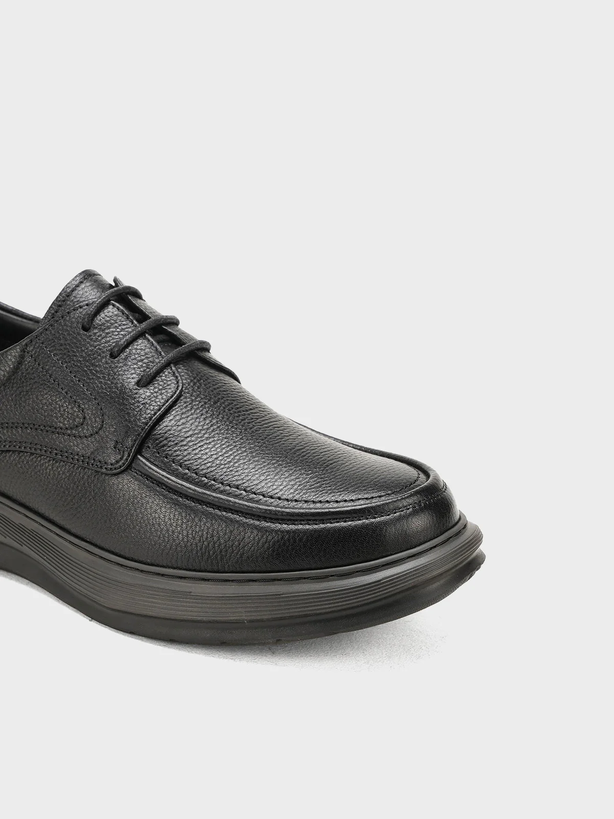 Men "HAGOP" Lace Up Leather Loafer Shoes - Image 7