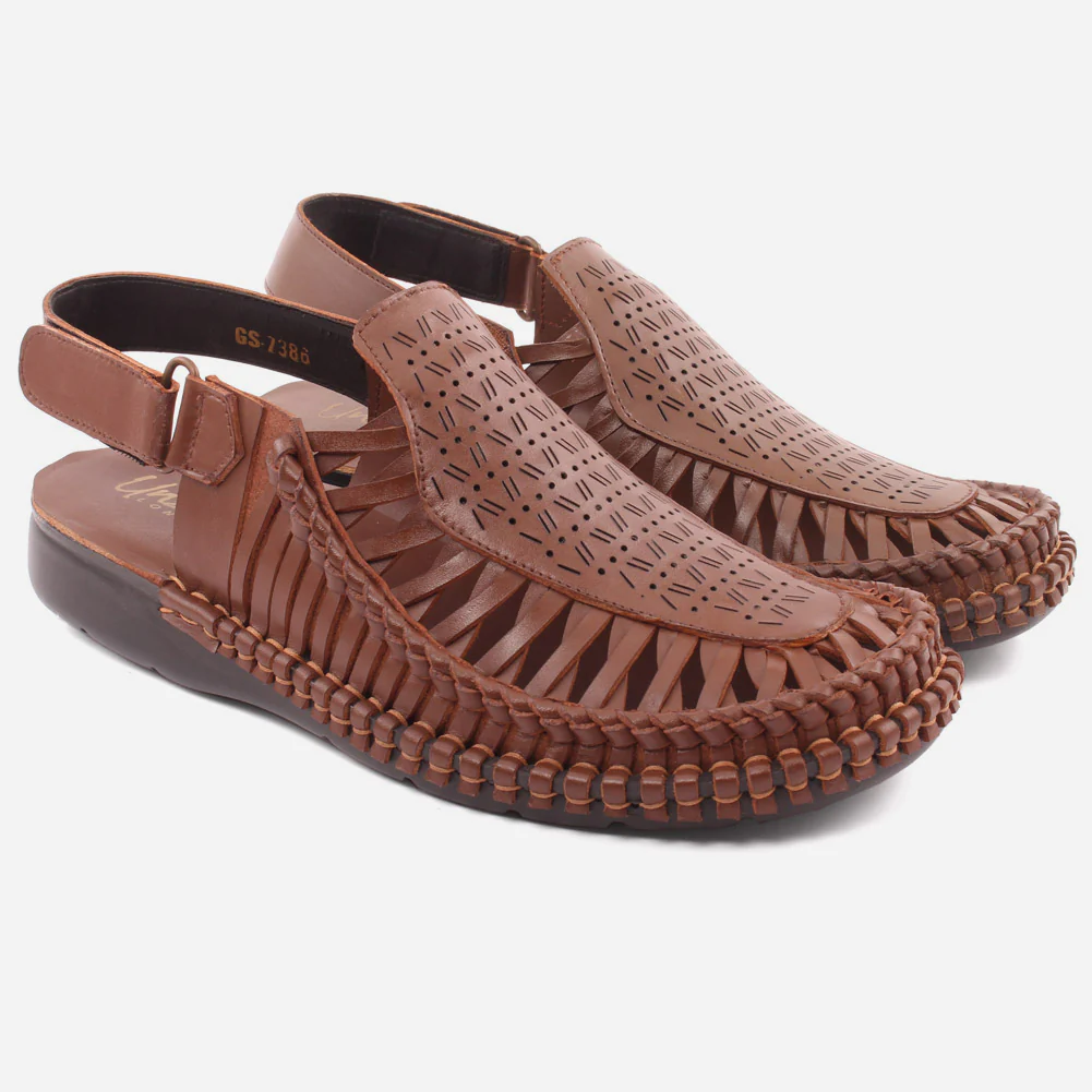 Men "HARDY" Leather Adjustable Sticky Straps Sandals - Image 2