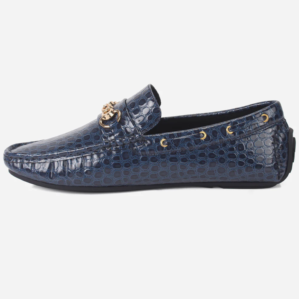 Men "HOLA" Textured Slip Ons Moccasin - Image 3