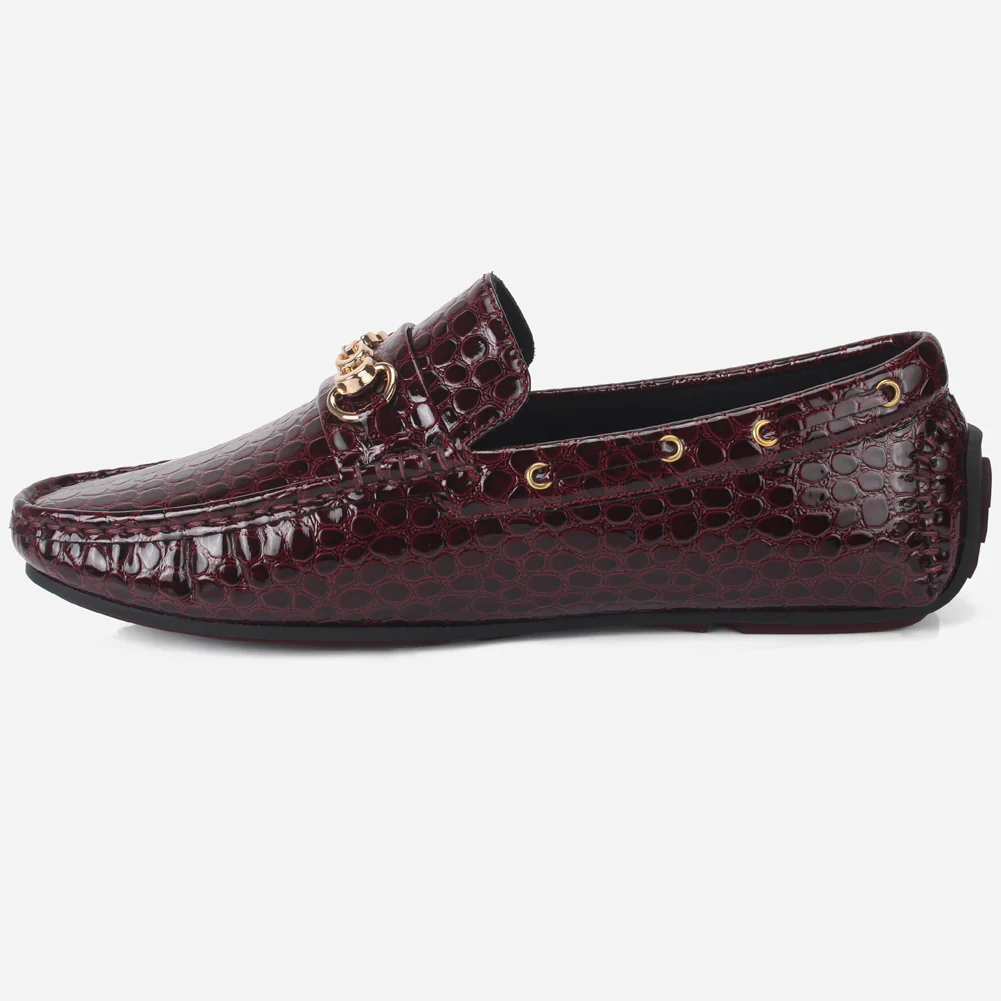 Men "HOLA" Textured Slip Ons Moccasin - Image 3
