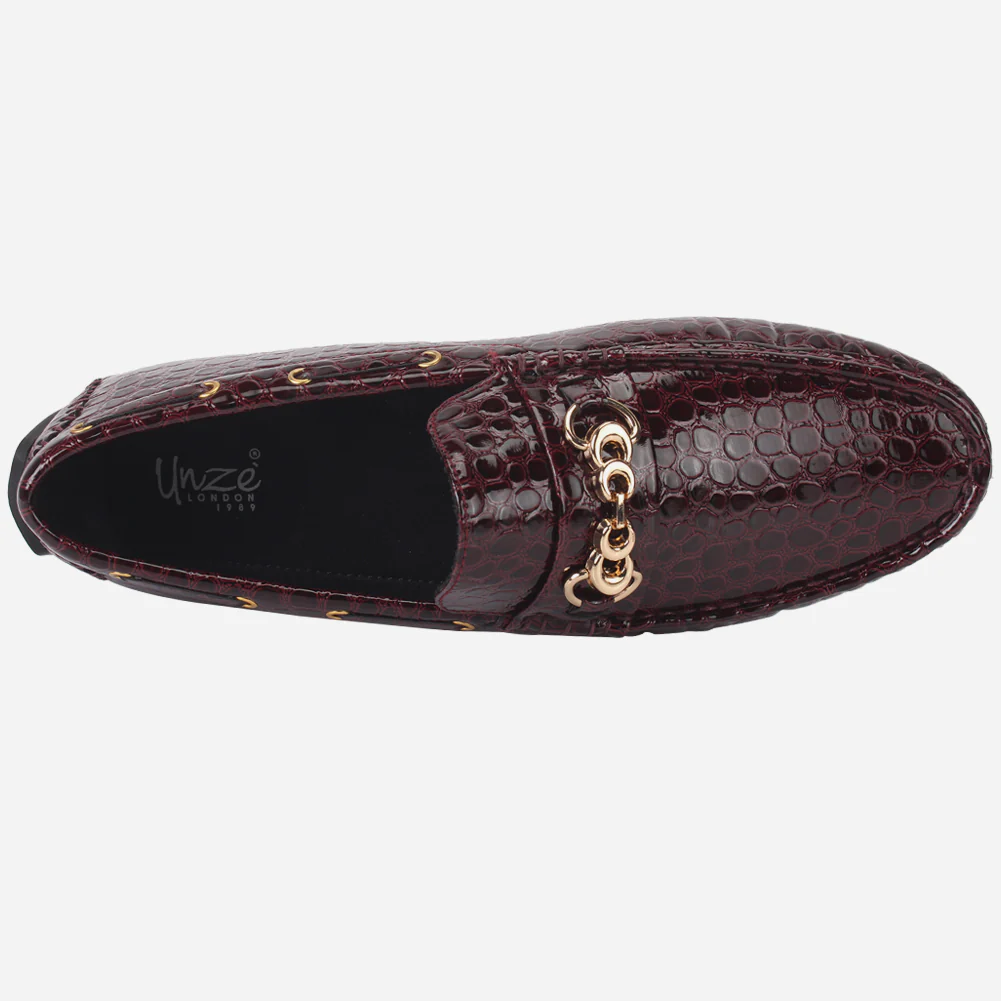 Men "HOLA" Textured Slip Ons Moccasin - Image 4