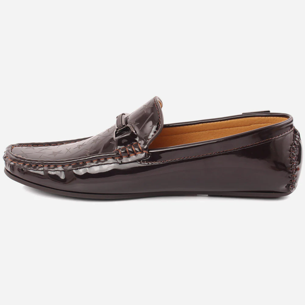 Men "Hugh" Patent Rubber Sole Moccasins - Image 3
