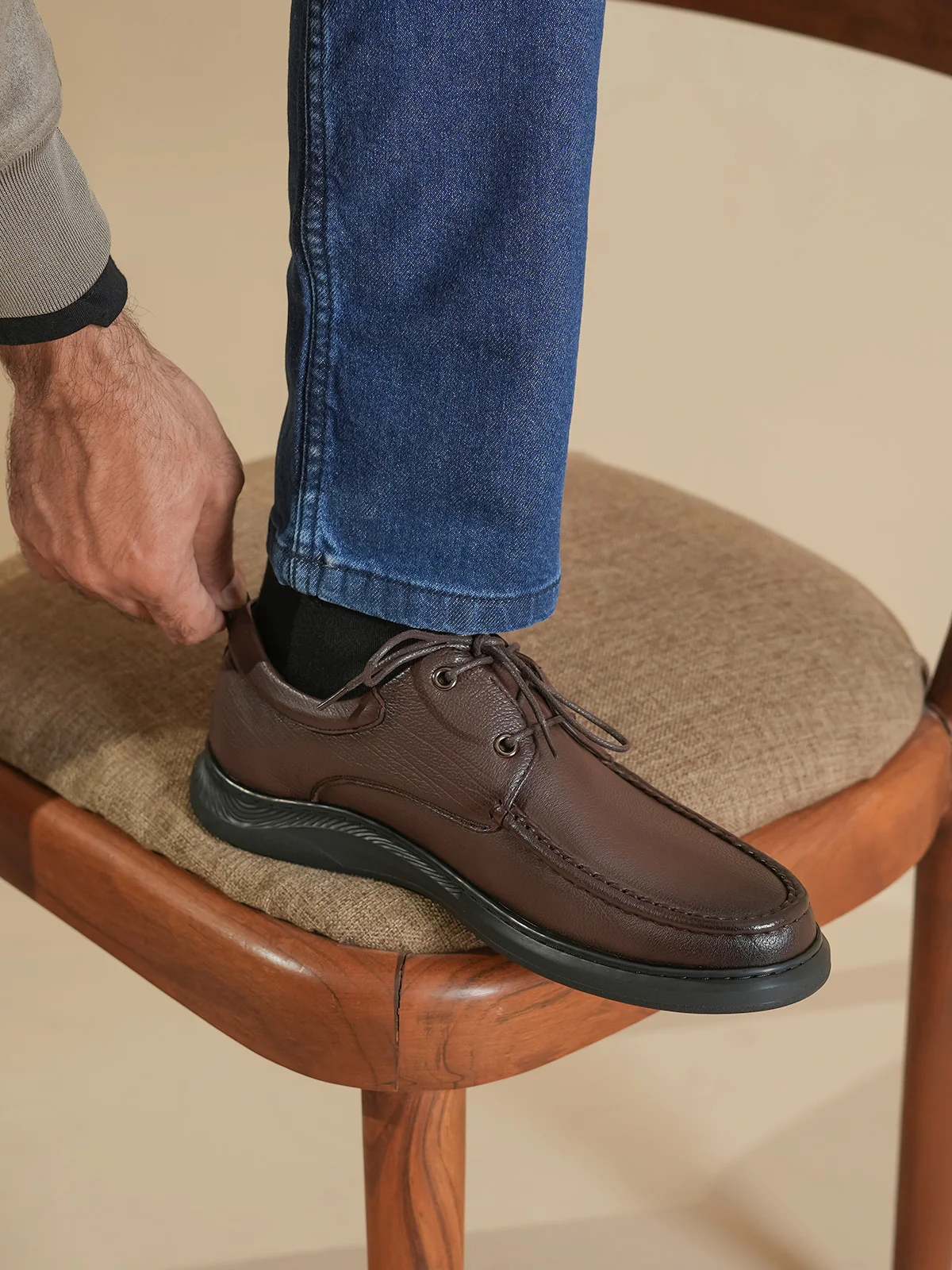 Men "JAIDEV" Formal Lace-Up Leather Shoes - Image 10