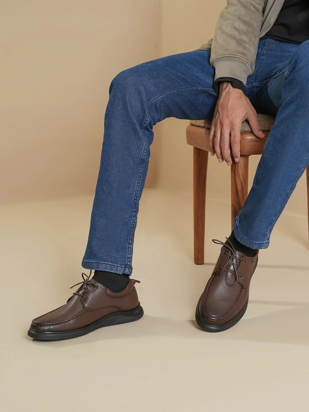 Men "JAIDEV" Formal Lace-Up Leather Shoes - Image 6