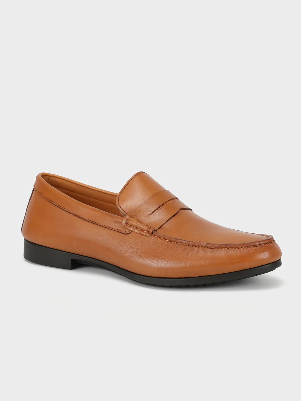 Men "NON" Woven Textured Slip On Casual Leather Moccasin Shoes - Image 2