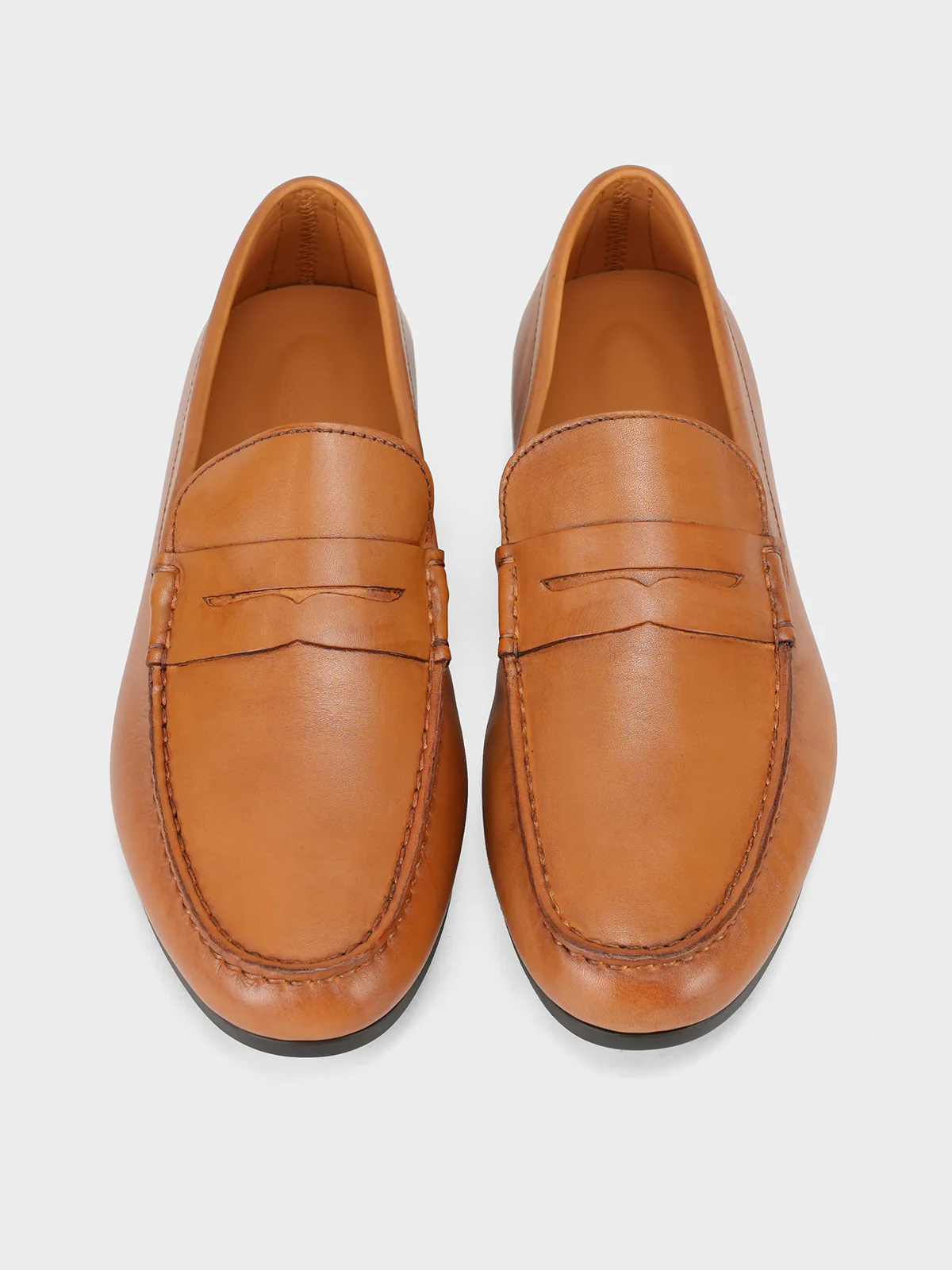 Men "NON" Woven Textured Slip On Casual Leather Moccasin Shoes - Image 8